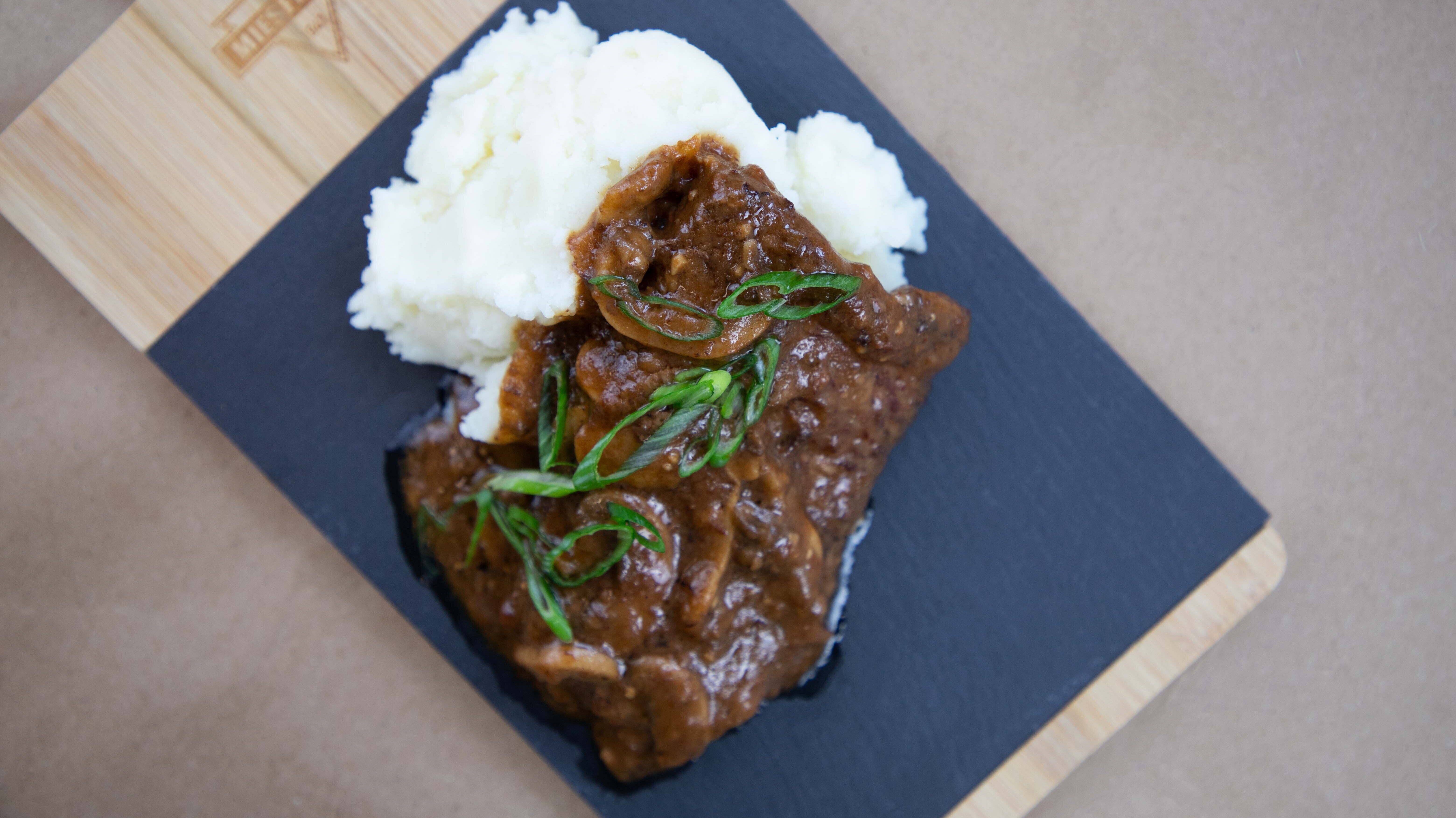 Looking down on Salisbury Steak