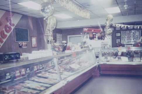 The meat counter at the old store