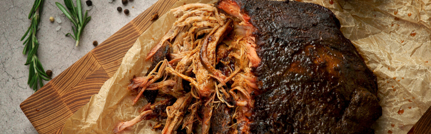 A chuck of pulled pork