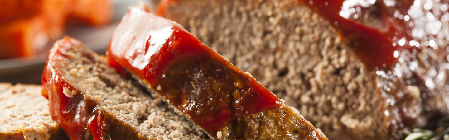 a cut piece of meatloaf