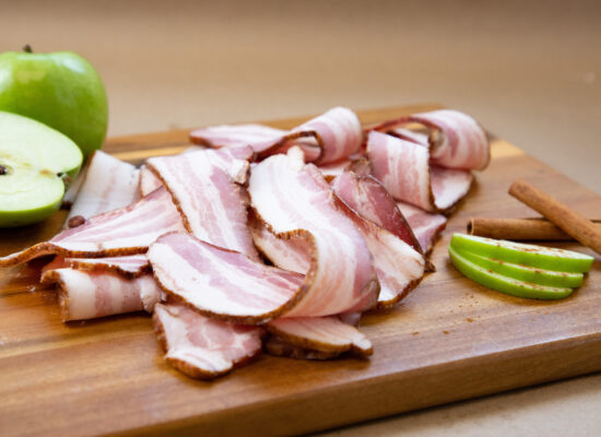 Bacon on a cutting board