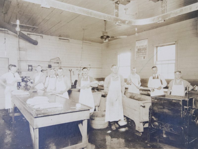 Employees working at the old store